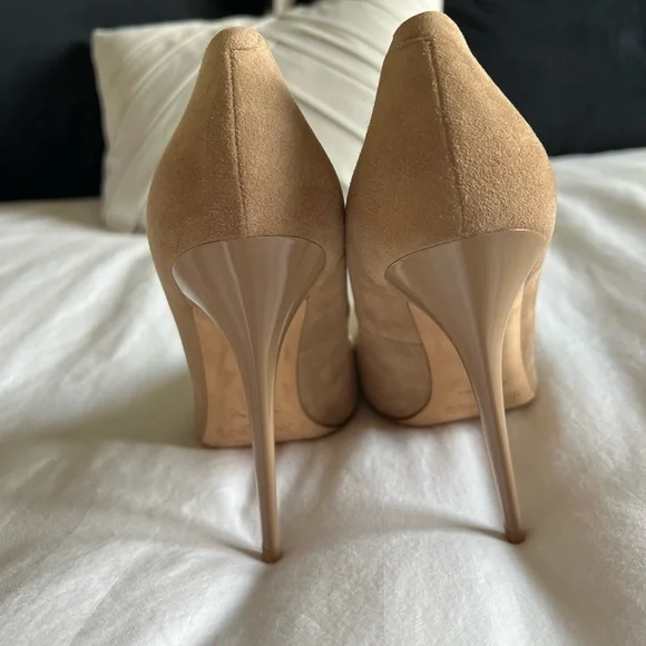 Jimmy Choo Tan Suede Romy Pumps - Picture 9 of 10